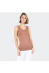 V NECK SOLID CAMI TANK TOP