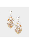 Crystal Teardrop Cluster Vine Statement Evening Earrings