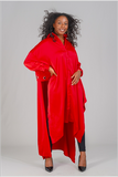 Grommet Trench-back Button-front Tunic Duster