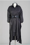 Grommet Trench-back Button-front Tunic Duster