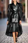 Faux Leather Jacket Dress