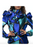 Ruched Peplum Blue Blouse