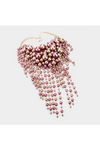 Pearl Strand Fringe Bib Necklace