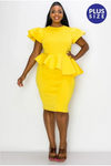 Give 'em something to talk about Peplum Scuba Dress