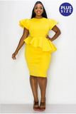 Give 'em something to talk about Peplum Scuba Dress