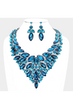 Marquise Stone Cluster Statement Evening Necklace