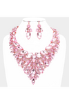 Marquise Stone Cluster Statement Evening Necklace