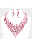 Marquise Stone Cluster Statement Evening Necklace