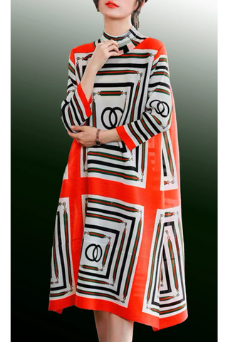 Multicolor Crinkle Dress