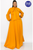 Plus Size Balloon Sleeve Maxi Bow-tie Dress