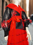 Sheer Wrap Belted Blouse