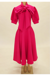 Puff Sleeve Bow Dress