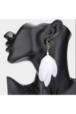 Feather Disc Link Earrings