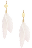 Feather Disc Link Earrings