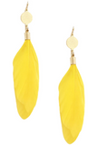 Feather Disc Link Earrings