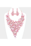 Teardrop Stone Leaf Vine Statement Necklace