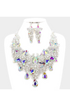 Crystal Pearl Flower Vine Evening Necklace