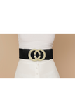 Stone Embellished Double Open Circle Link Elastic Belt - Slash Tags Men & Women's Boutique