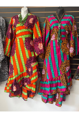 African Print Wrap Dress