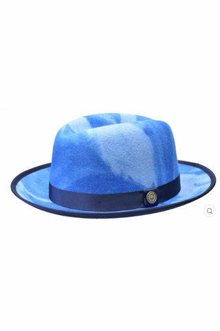 Blue Bruno Capelo Kingston Australian Wool Felt Fedora Hat