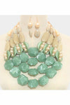 Pearl Abstract Resin Bead Bib Statement Necklace