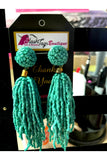 Seed Bead Long Tassel Earrings