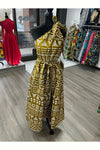 Sensual One Shoulder African Print Dress
