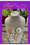 Wood and Acrylic Circle Necklace Set