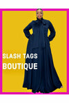 Plus Size Balloon Sleeve Maxi Bow-tie Dress