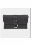 Solid Faux Leather Crossbody Bag with detachable chain
