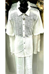 Prestige Luxury Hand Laced Linen Short Sleeve Outfit