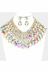 CRYSTAL GLASS BIB STATEMENT NECKLACE - Slash/Tags Consignment Boutique