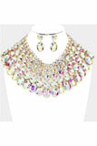 CRYSTAL GLASS BIB STATEMENT NECKLACE - Slash/Tags Consignment Boutique