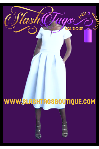Off Shoulder Breeze Midi Dress