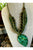 Green Bead Pendant Necklace Set 2
