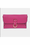 Solid Faux Leather Crossbody Bag with detachable chain