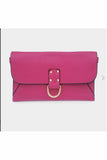 Solid Faux Leather Crossbody Bag with detachable chain