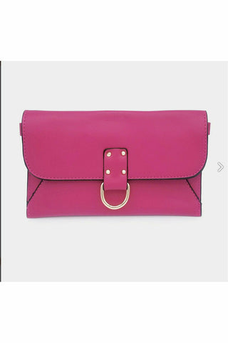 Solid Faux Leather Crossbody Bag with detachable chain