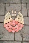 Pearl Abstract Resin Bead Bib Statement Necklace