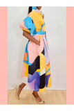 Puff Sleeve Buttoned Jacket Dress