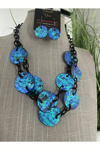 Blue Ice Necklace and Earring Set