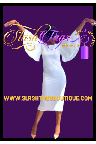 Power Sleeve Maxi Dress