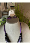 Purple Multi Strand Necklace Set