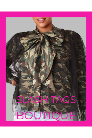 Tulle Camouflage Top