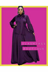 Plus Size Balloon Sleeve Maxi Bow-tie Dress