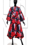 Red/Multicolor Jacket Dress