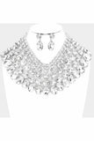 CRYSTAL GLASS BIB STATEMENT NECKLACE - Slash/Tags Consignment Boutique