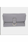 Solid Faux Leather Crossbody Bag with detachable chain