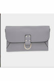 Solid Faux Leather Crossbody Bag with detachable chain