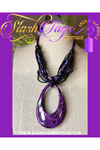 Purple Multi Strand Necklace Set